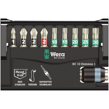 Wera Kit de bits Bit-Check 10 Stainless 1, 10 Pièce/s pièce(s) Wera Kit de bits Bit-Check 10 Stainless 1, 10 Pièce/s pièce(s)