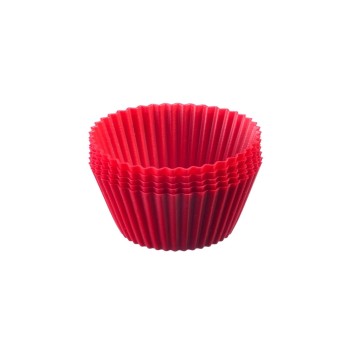 Westmark 6er Set Silikon-Muffinformen,, D7cm, red