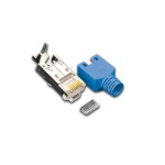 Hirose Stecker TM11, 50er Pack, KAT5e, with Knickschutztülle, blue