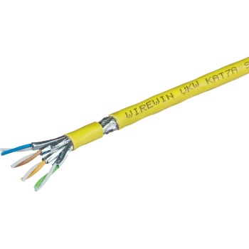 Wirewin Verlegekabel: S/FTP, 1000m, gelb, Cat.7A, AWG22, LSOH-3, 1200Mhz, CCA Wirewin Verlegekabel: S/FTP, 1000m, gelb, Cat.7A, AWG22, LSOH-3, 1200Mhz, CCA