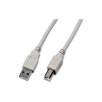 USB2.0-Kabel A-B: 300cm, bis 480Mbps, AWG28, goldbeschichtete Kontakte, grau USB2.0-Kabel A-B: 300cm, bis 480Mbps, AWG28, goldbeschichtete Kontakte, grau