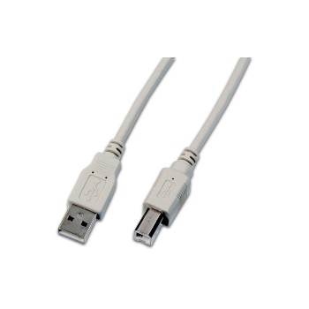 USB2.0-Kabel A-B: 500cm, bis 480Mbps, AWG28, goldbeschichtete Kontakte, grau USB2.0-Kabel A-B: 500cm, bis 480Mbps, AWG28, goldbeschichtete Kontakte, grau