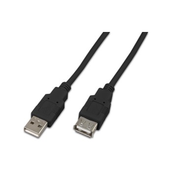 USB2.0-Kabel A-A: 50cm, bis 480Mbps, Verlängerungskabel M/F, schwarz USB2.0-Kabel A-A: 50cm, bis 480Mbps, Verlängerungskabel M/F, schwarz