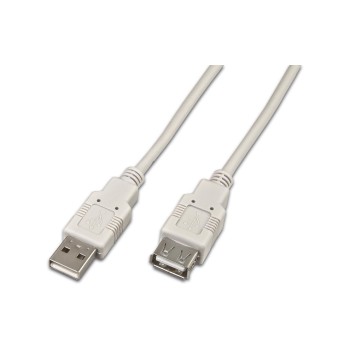USB2.0-Kabel A-A: 500cm, bis 480Mbps, Verlängerungskabel M/F, grau USB2.0-Kabel A-A: 500cm, bis 480Mbps, Verlängerungskabel M/F, grau