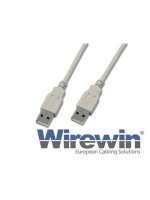 USB2.0-câble A-A: 200cm, bis 480Mbps, Spezialcâble M/M, gris