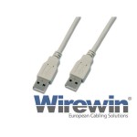 USB2.0-câble A-A: 300cm, bis 480Mbps, Spezialcâble M/M, gris