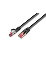 Wirewin Patch cable: S/FTP, 0.25m, black, Cat.6A, AWG26, 10Gbps, 500MHz, LSOH