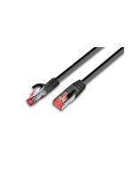 Wirewin Patch cable: F/UTP, 1m, black, Cat.5e, AWG26, 1Gbps, 100MHz, Zugentlastung