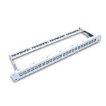 24-Port Patchpanel, geschirmt, hellgris, Leerpanel pour Keystone Modul 19