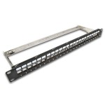 24-Port 1HE Patchpanel, geschirmt, noir, Leerpanel pour Keystone Modul 19