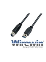 Wirewin USB3.0 Kabel, 1.8m, A-B, schwarz, für USB3.0 Geräte, bis 5Gbps