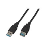 Wirewin USB3.0 cable, 0.5m, A-A, black, Verlängerungscable