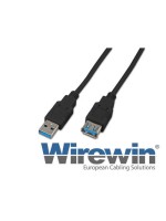 Wirewin USB3.0 cable, 0.5m, A-A, black, Verlängerungscable