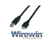 Wirewin USB3.0 câble, 0.5m, A-Micro-B, pour USB3.0 Geräte, bis 5Gbps, noir