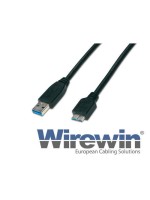 Wirewin USB3.0 Kabel, 0.5m, A-Micro-B, für USB3.0 Geräte, bis 5Gbps, schwarz