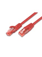 Wirewin Câble patch: UTP 0.25m rouge , Cat.6, AWG26, 1Gbps, 250MHz, Knickschutz