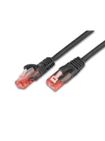 Wirewin Câble patch: UTP 0.25m noir, Cat.6, AWG26, 1Gbps, 250MHz, Knickschutz