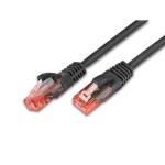 Wirewin Câble patch: UTP 1m noir, Cat.6, AWG26, 1Gbps, 250MHz, Knickschutz