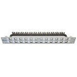 24-Port 1HE Patchpanel, geschirmt, hellgris, Leerpanel pour Keystone Modul 19