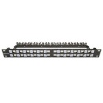 24-Port 1HE Patchpanel, geschirmt, noir, Leerpanel pour Keystone Modul 19