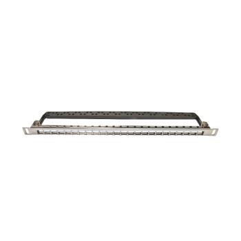 24-Port 0.5 HE Patchpanel, geschirmt, Nickel, Leerpanel für Keystone Modul 19 24-Port 0.5 HE Patchpanel, geschirmt, Nickel, Leerpanel für Keystone Modul 19