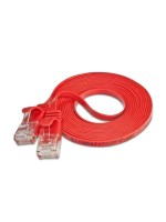 Wirewin Slim Câble patch: UTP, 0.10m, rouge , Cat.6, AWG36, Klinkenschutz, Längenaufdruck