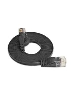 Wirewin Slim Patch cable: UTP, 0.10m,black, Cat.6, AWG36, Klinkenschutz, Längenaufdruck