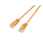 Slim Wirewin Patch cable: UTP, 1m, orange, Cat.6, AWG36, Klinkenschutz, rund, 2.8mm