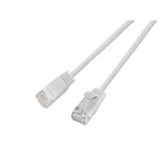 Slim Wirewin Câble patch: UTP, 10m, blanc, Cat.6, AWG36, Klinkenschutz, rund, 2.8mm