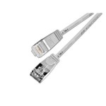 Slim Wirewin Pachcâble: F/FTP, 15cm, gris, Cat.6, AWG36, doppelt geschirmt, 4mm