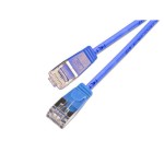 Slim Wirewin Pachcâble: F/FTP, 15cm, bleu, Cat.6, AWG36, doppelt geschirmt, 4mm