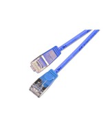 Slim Wirewin Pachkabel: F/FTP, 15cm, blau, Cat.6, AWG36, doppelt geschirmt, 4mm