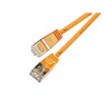 Slim Wirewin Pachcâble: F/FTP, 15cm, orange, Cat.6, AWG36, doppelt geschirmt, 4mm