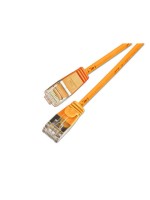 Slim Wirewin Pachcable: F/FTP, 15cm, orange, Cat.6, AWG36, doppelt geschirmt, 4mm