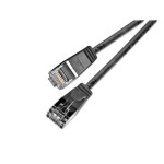 Slim Wirewin Pachcâble: F/FTP, 50cm,noir, Cat.6, AWG36, doppelt geschirmt, 4mm