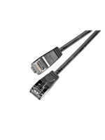 Slim Wirewin Pachcable: F/FTP, 1m, black, Cat.6, AWG36, doppelt geschirmt, 4mm
