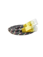 Wirewin Slim Toughcable: UTP, 0.25m, yellow, Cat.6, AWG36, Klinkenschutz, Nylonmantel