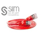 Slim Wirewin Pachcâble: F/FTP, 7.5m, rouge , Cat.6, AWG36, doppelt geschirmt, 4mm