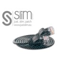 Slim Wirewin Patchkabel: UTP, 7.5m, schwarz, Cat.6, AWG36, Klinkenschutz, rund, 2.8mm