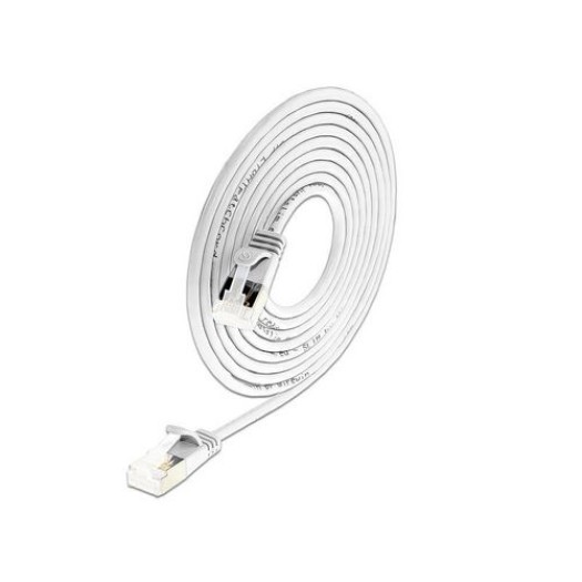 SLIM Câble patch slim Cat 6A, U/FTP, 0.1 m, Blanc