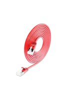 SLIM Câble patch slim Cat 6A, U/FTP, 0.1 m, Rouge