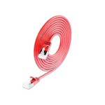 SLIM Câble patch slim Cat 6A, U/FTP, 0.5 m, Rouge