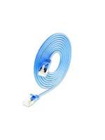 Slim Wirewin patch cable: U/FTP, 10cm, blue, Cat.6A, LSOH, Klinke nicht brechbar, 3.8mm