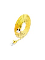 Slim Wirewin patch cable: U/FTP, 10cm, yellow, Cat.6A, LSOH, Klinke nicht brechbar, 3.8mm