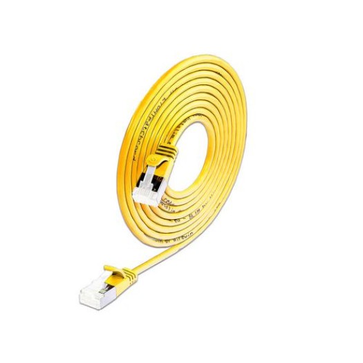 SLIM Câble patch slim Cat 6A, U/FTP, 0.1 m, Jaune