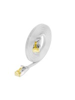 Slim Wirewin patch cable: U/FTP, 10cm, white, Cat.6A, PVC, Klinke nicht brechbar,1.85x6mm