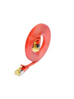 Slim Wirewin patch cable: U/FTP, 10cm, red, Cat.6A, PVC, Klinke nicht brechbar,1.85x6mm