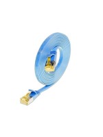 SLIM Câble patch slim Cat 6A, U/FTP, 0.1 m, Bleu