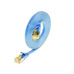 Slim Wirewin Patchkabel: U/FTP, 5.0m, blau, Cat.6A, PVC, Klinke nicht brechbar,1.85x6mm