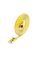 Slim Wirewin patch cable: U/FTP, 10cm, yellow, Cat.6A, PVC, Klinke nicht brechbar,1.85x6mm
